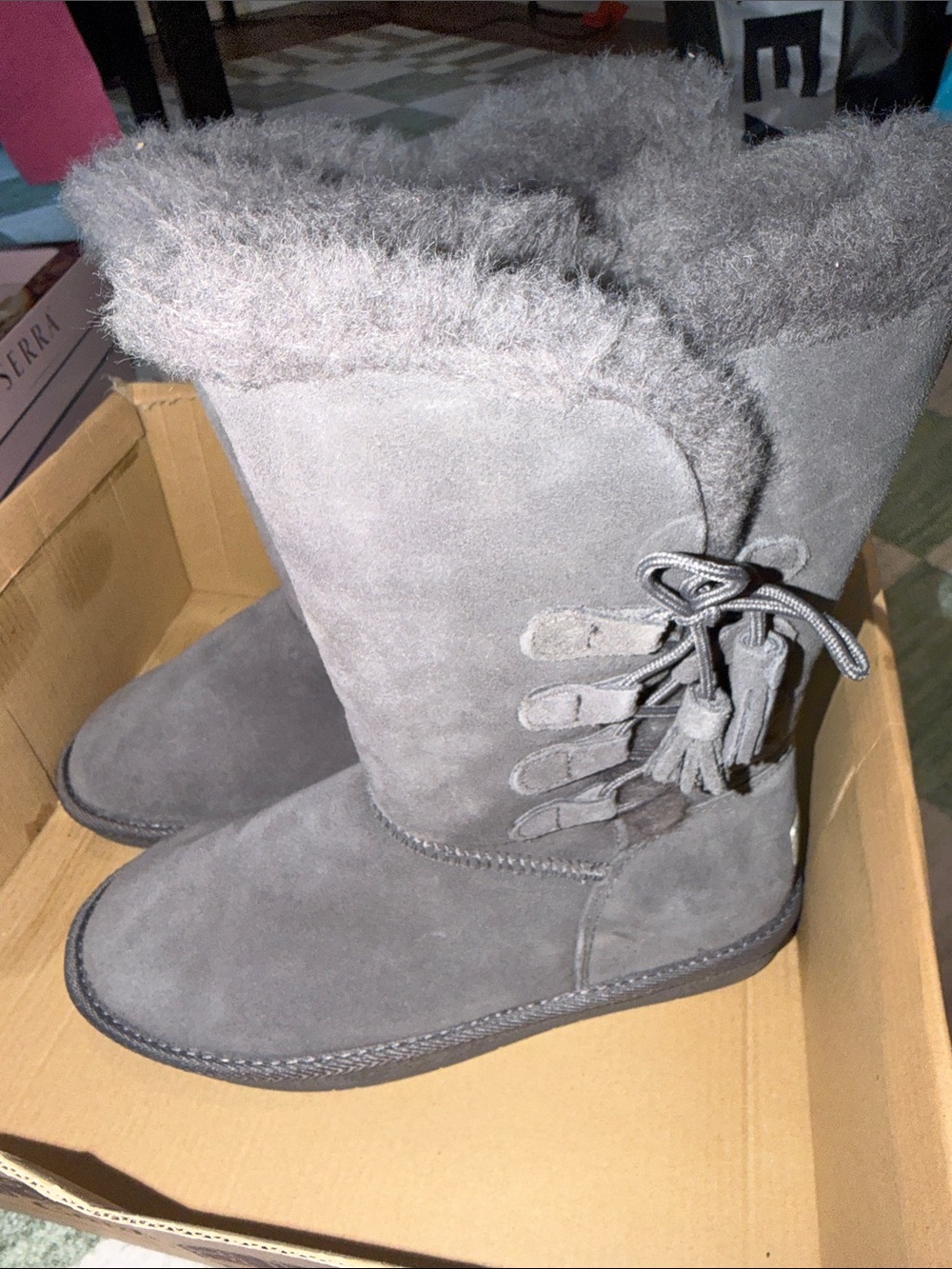 Bundle of Fur-Lined Plush Women's Winter Boots - Size 8